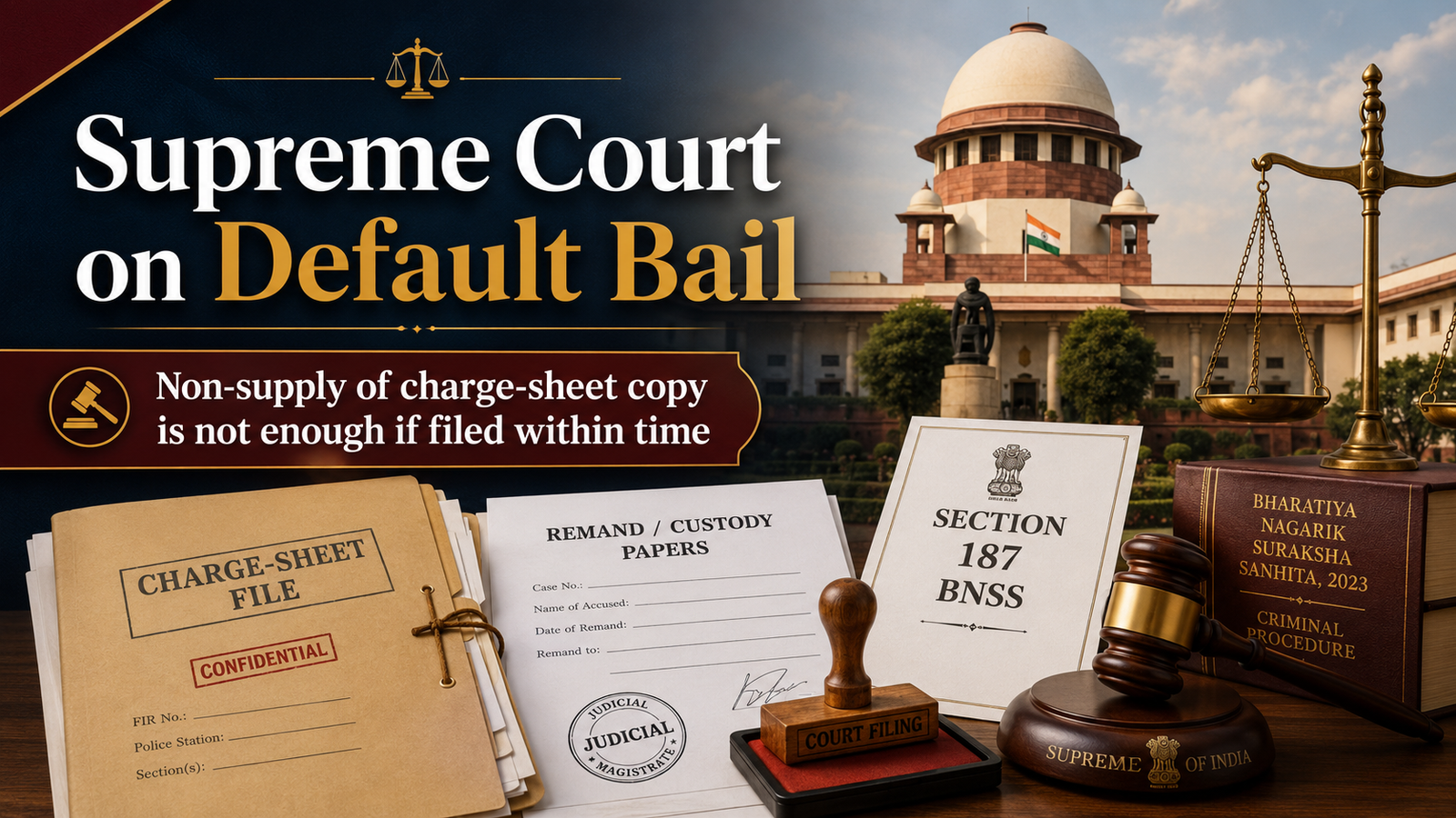 Supreme Court: Non-Supply of Charge-Sheet Copy Is Not a Ground for Default Bail