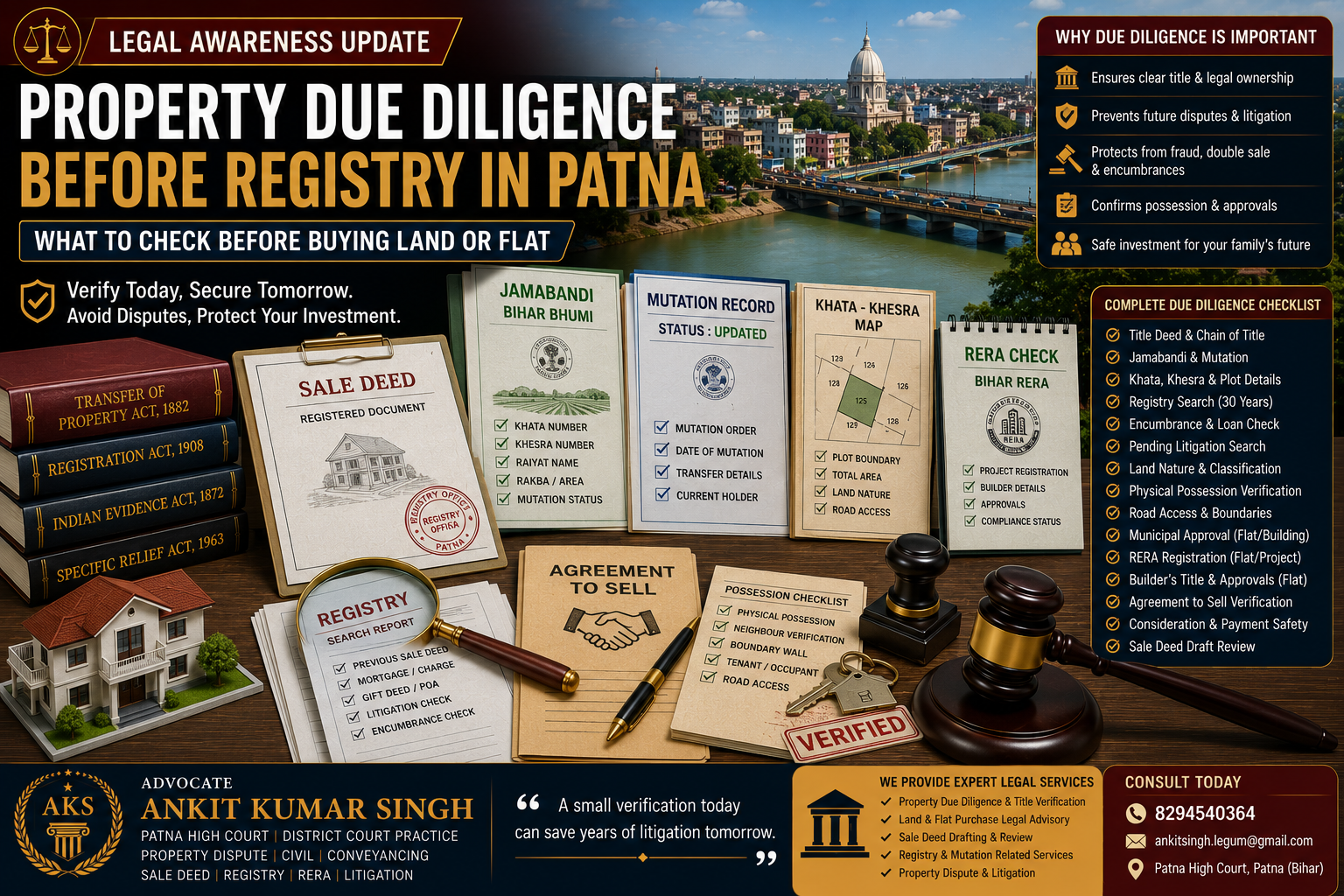 Due Diligence Before Buying Land or Flat in Patna: What to Check Before Registry