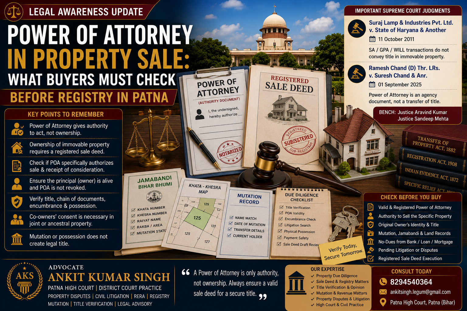 Power of Attorney in Property Sale: What Buyers Must Check Before Registry in Patna