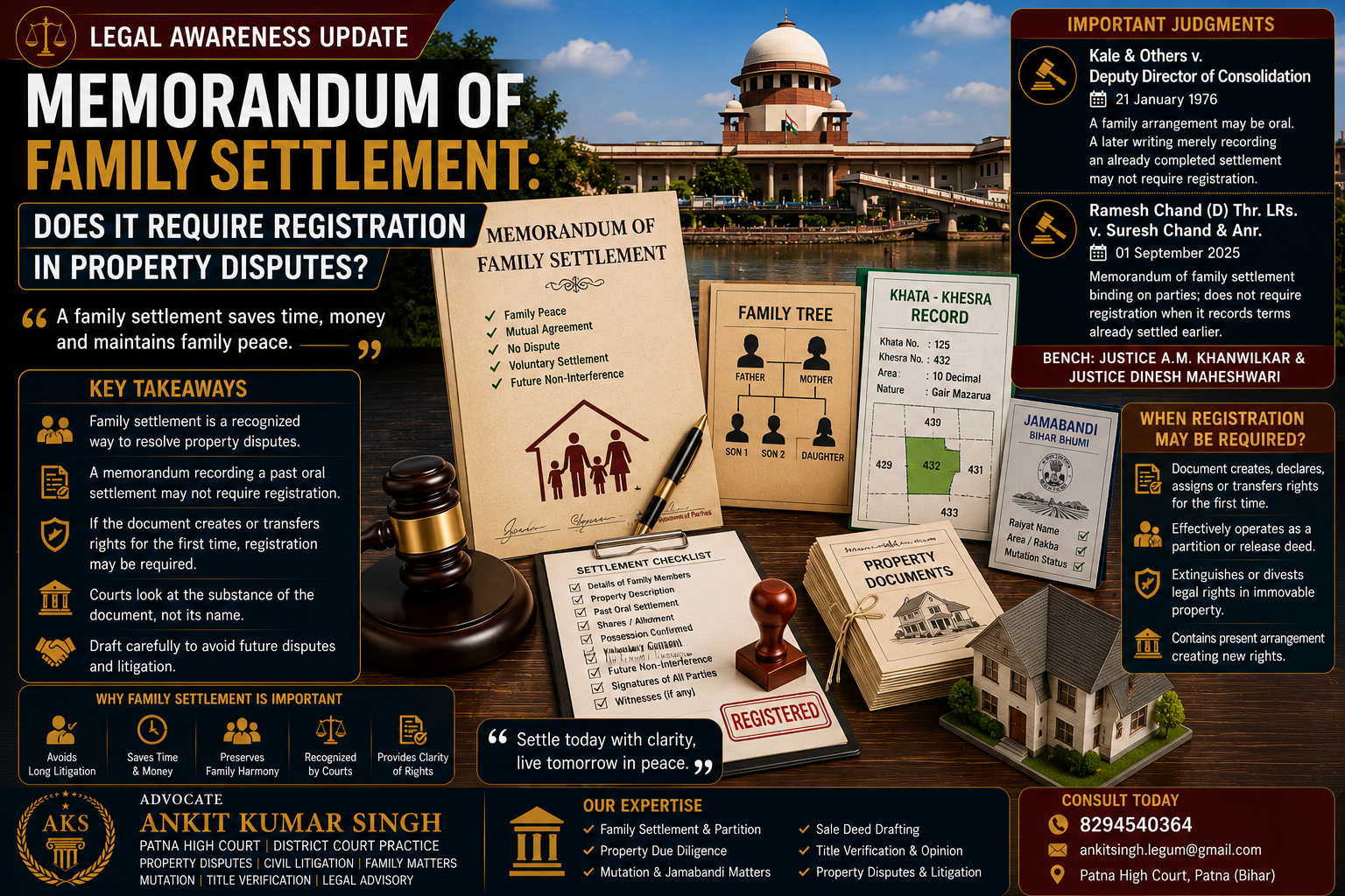 Memorandum of Family Settlement: Does It Require Registration in Property Disputes?