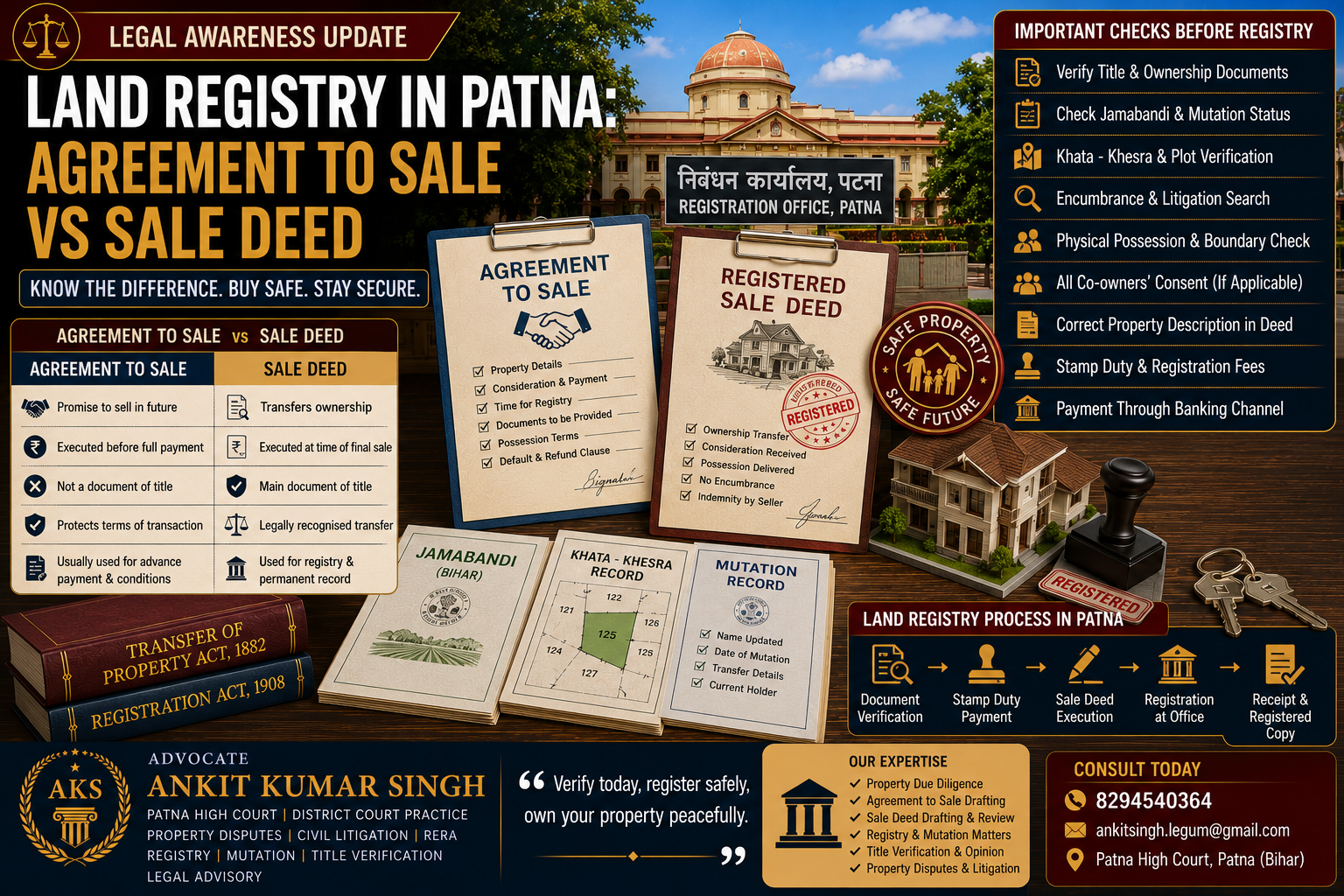 Land Registry in Patna: Difference Between Agreement to Sale and Sale Deed