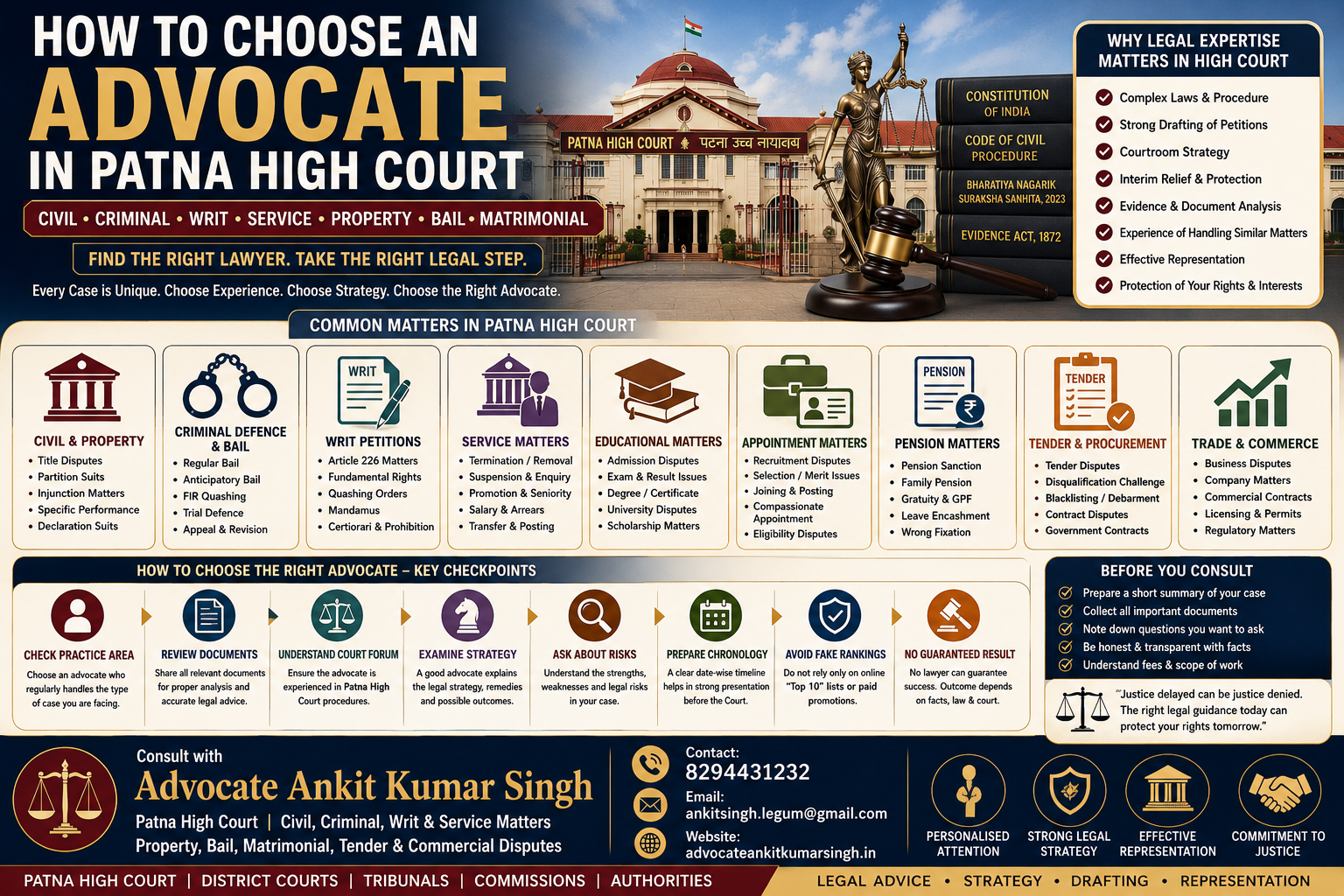 Top 10 Advocate in Patna High Court? How to Choose the Right Lawyer for Your Case in 2026