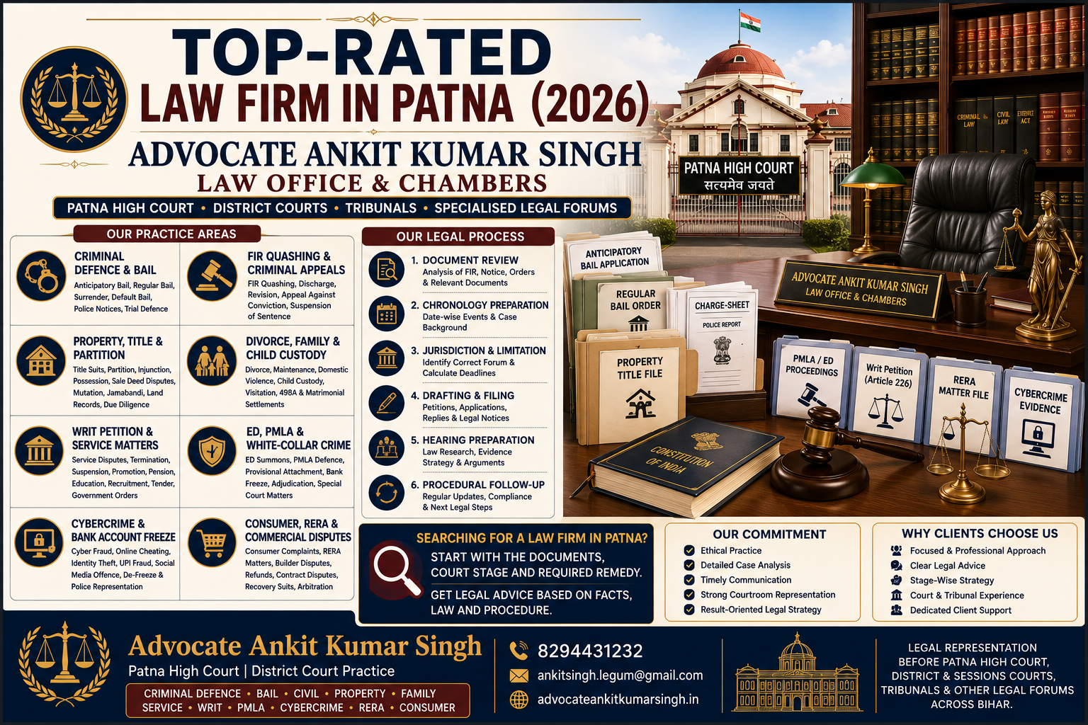 Looking for a Top-Rated Law Firm in Patna? Advocate Ankit Kumar Singh Law Office Top-Rated Law Firm in Patna 2026: Advocate Ankit Kumar Singh Law Office & Chambers