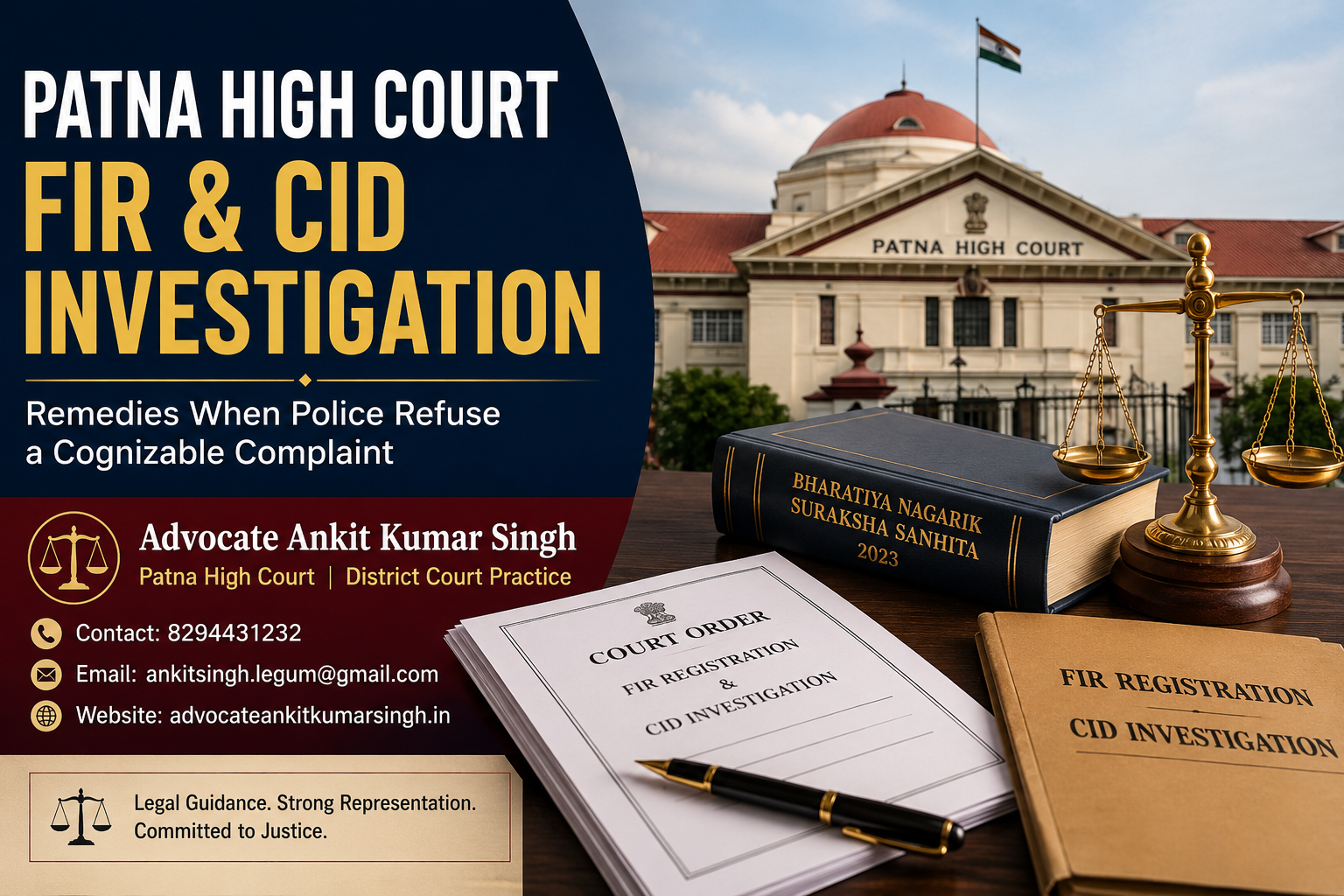 Patna High Court Orders FIR and CID Probe Against Police Officer: Remedies When Police Refuse to Register a Case. Police Refusing to Register FIR in Bihar? Patna High Court Explain