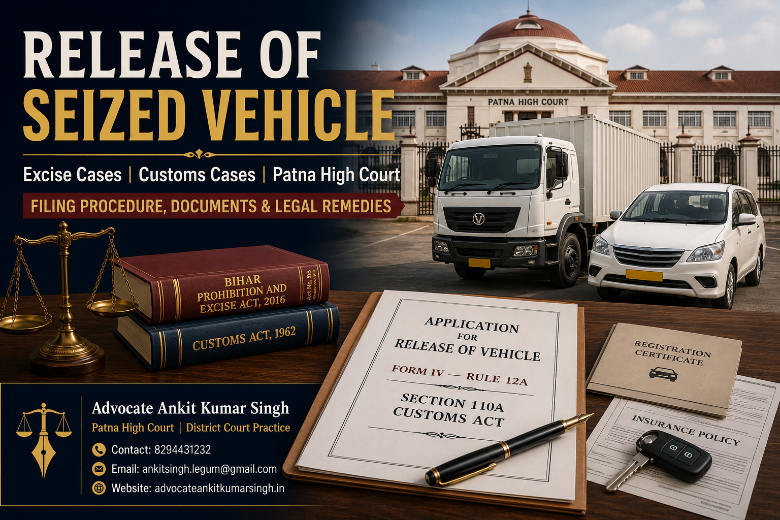 Release of Seized Vehicle in Bihar Excise and Customs Cases: Filing Procedure and Patna High Court Remedies