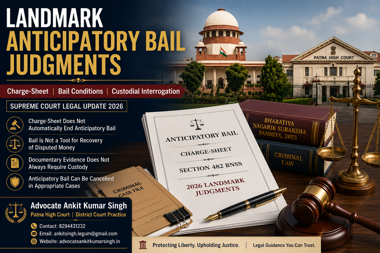 Latest Landmark Anticipatory Bail Judgments of 2026: Charge-Sheet, Bail Conditions and Custodial Interrogation. 2026 Supreme Court Anticipatory Bail Judgments
