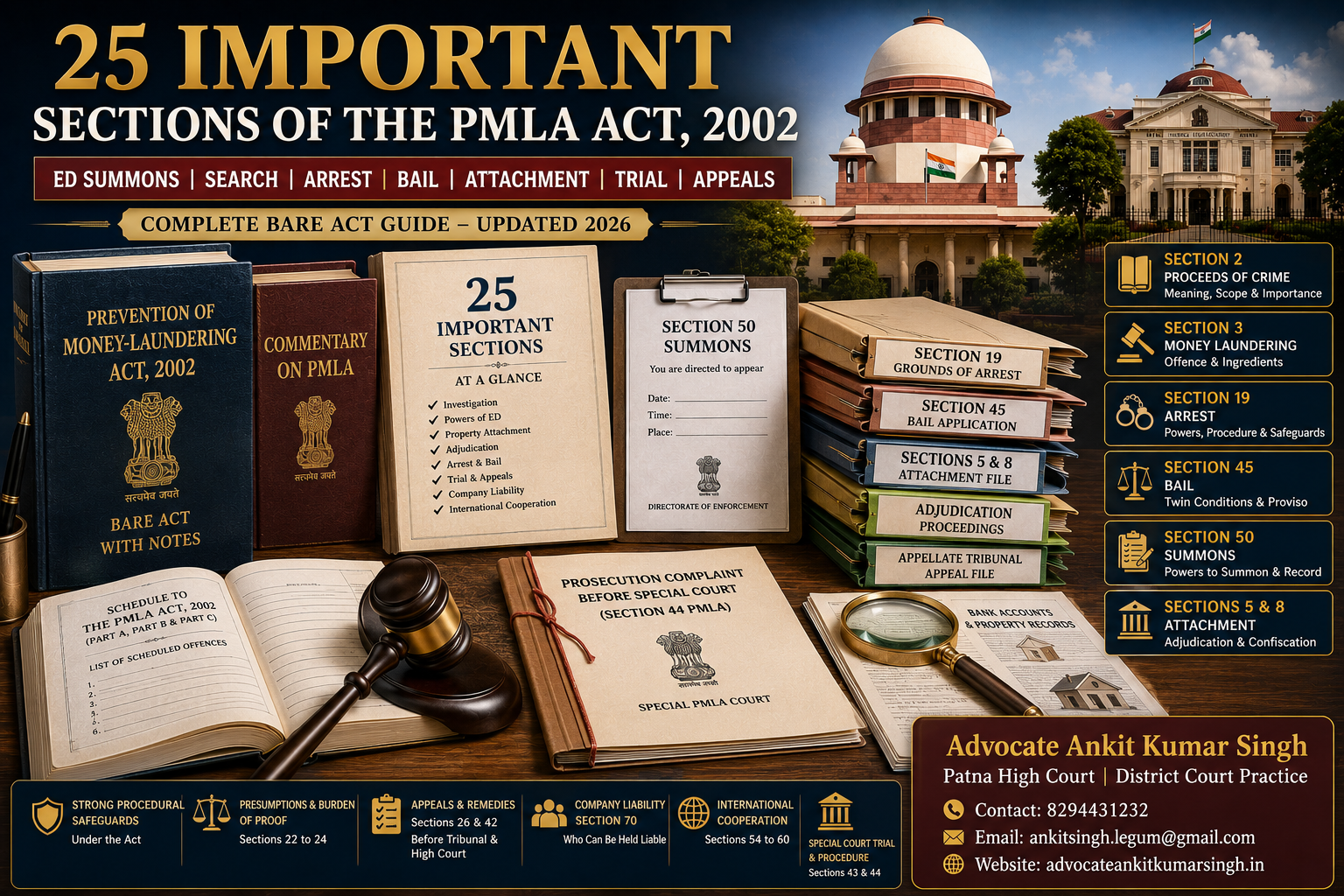 PMLA Bare Act Guide 2026: Important Sections Every Accused, Lawyer and Business Should Know