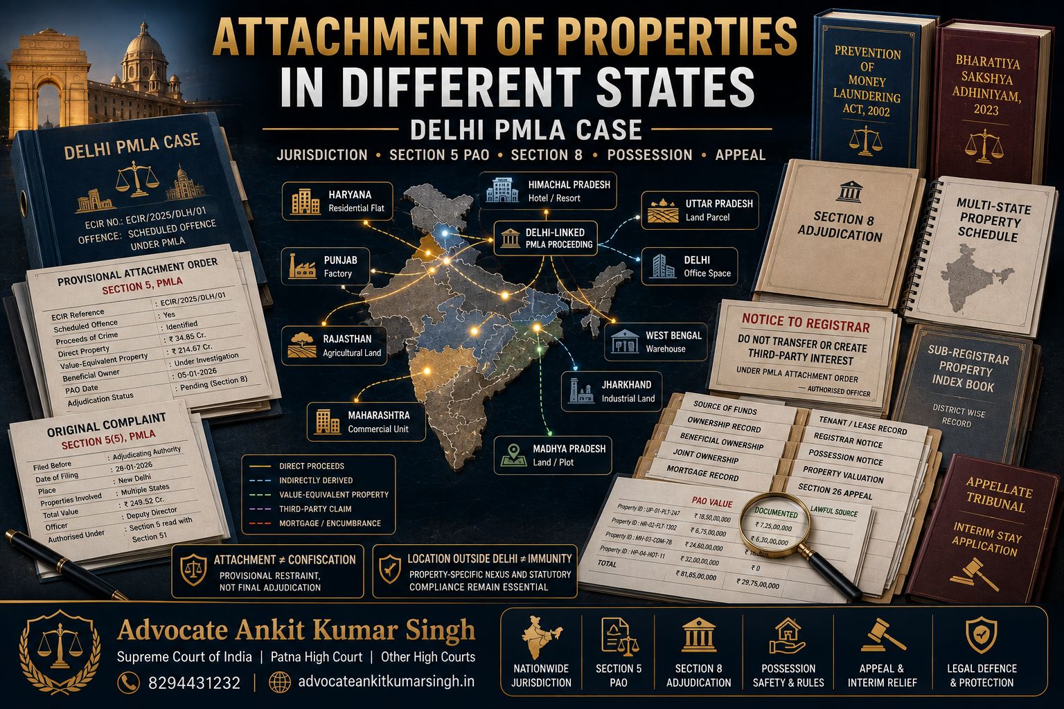 Can Delhi ED Attach Property in Other States? Multi-State PMLA Attachment, Registration, Possession and Appeal