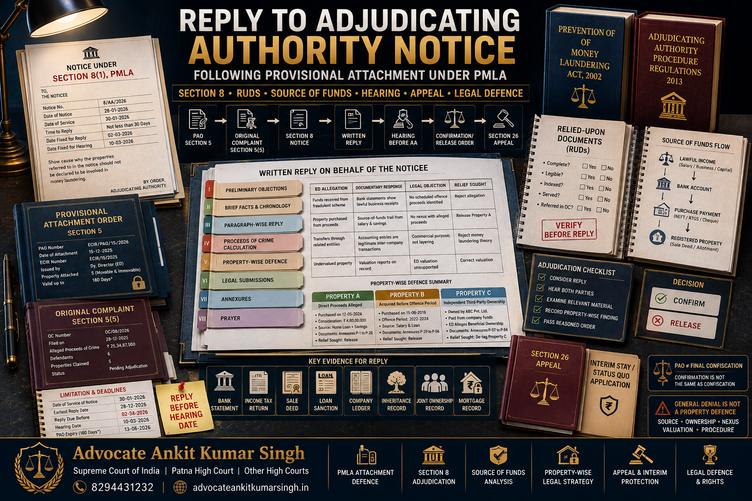 How to Reply to a Section 8 PMLA Notice After Provisional Attachment: RUDs, Source of Funds, Hearing and Appeal