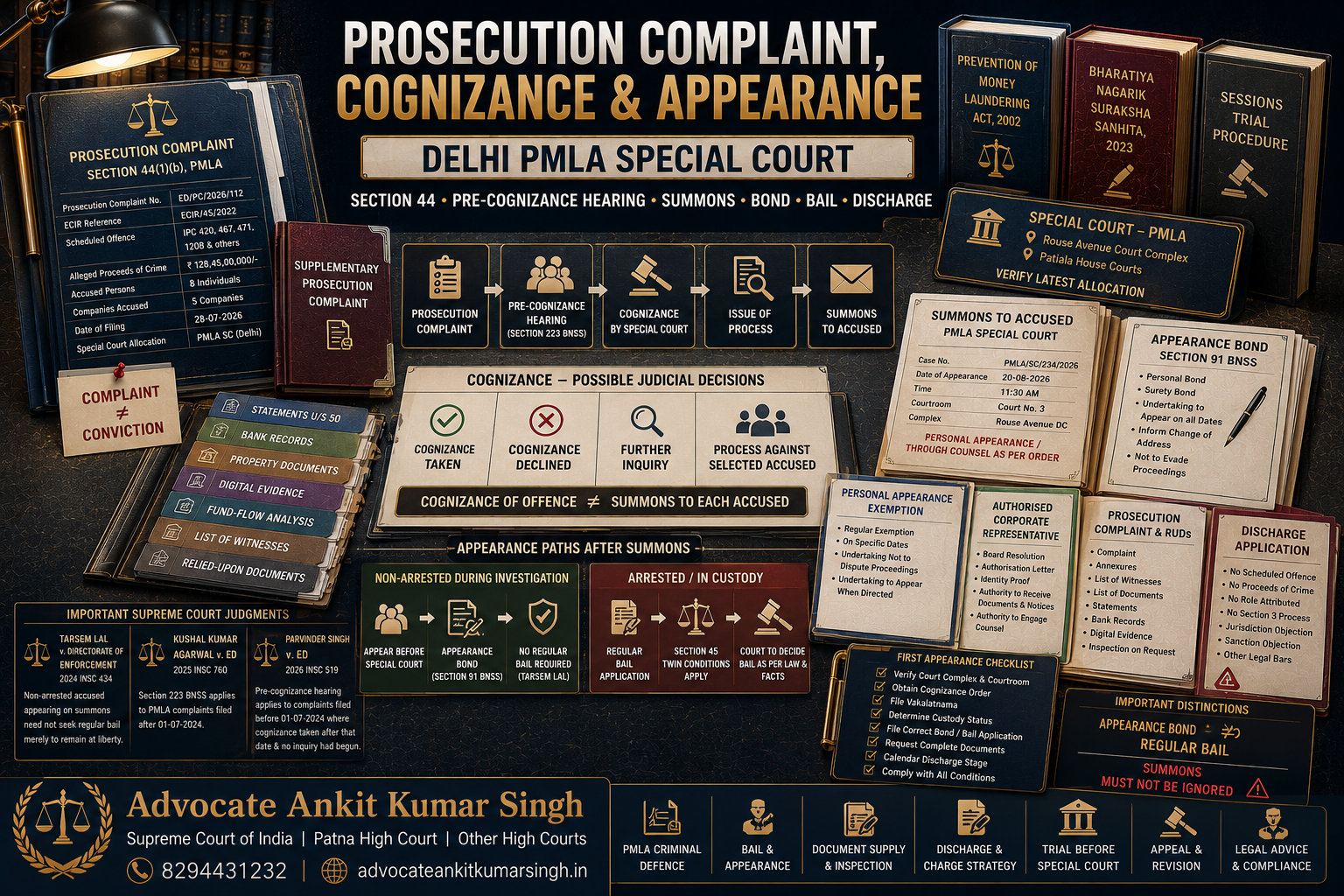 What Happens after ED Files a Prosecution Complaint? Cognizance, Summons, Appearance and Bail before the Delhi PMLA Special Court