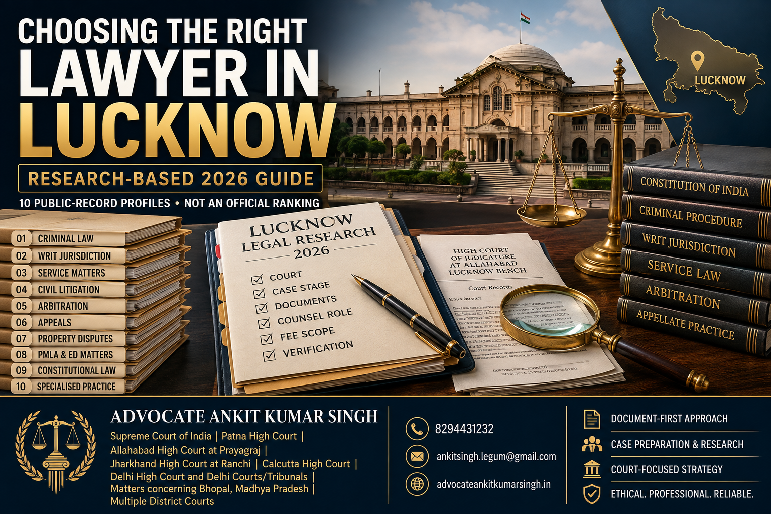 Top 10 Best Lawyers in Lucknow – Right Legal Expert (2026): Researched Comprehensive Guide