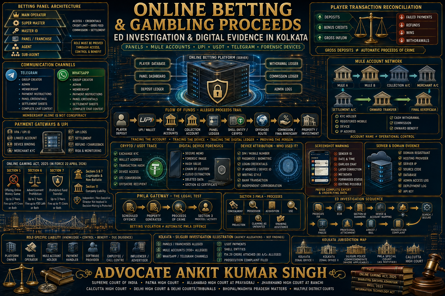 Online Betting App Under ED Investigation in Kolkata? Complete Guide to Mule Accounts, Panels, Telegram, USDT and Digital Evidence