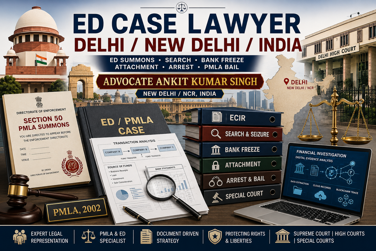 ED Case Lawyer in Delhi / New Delhi / India – Advocate Ankit Kumar Singh