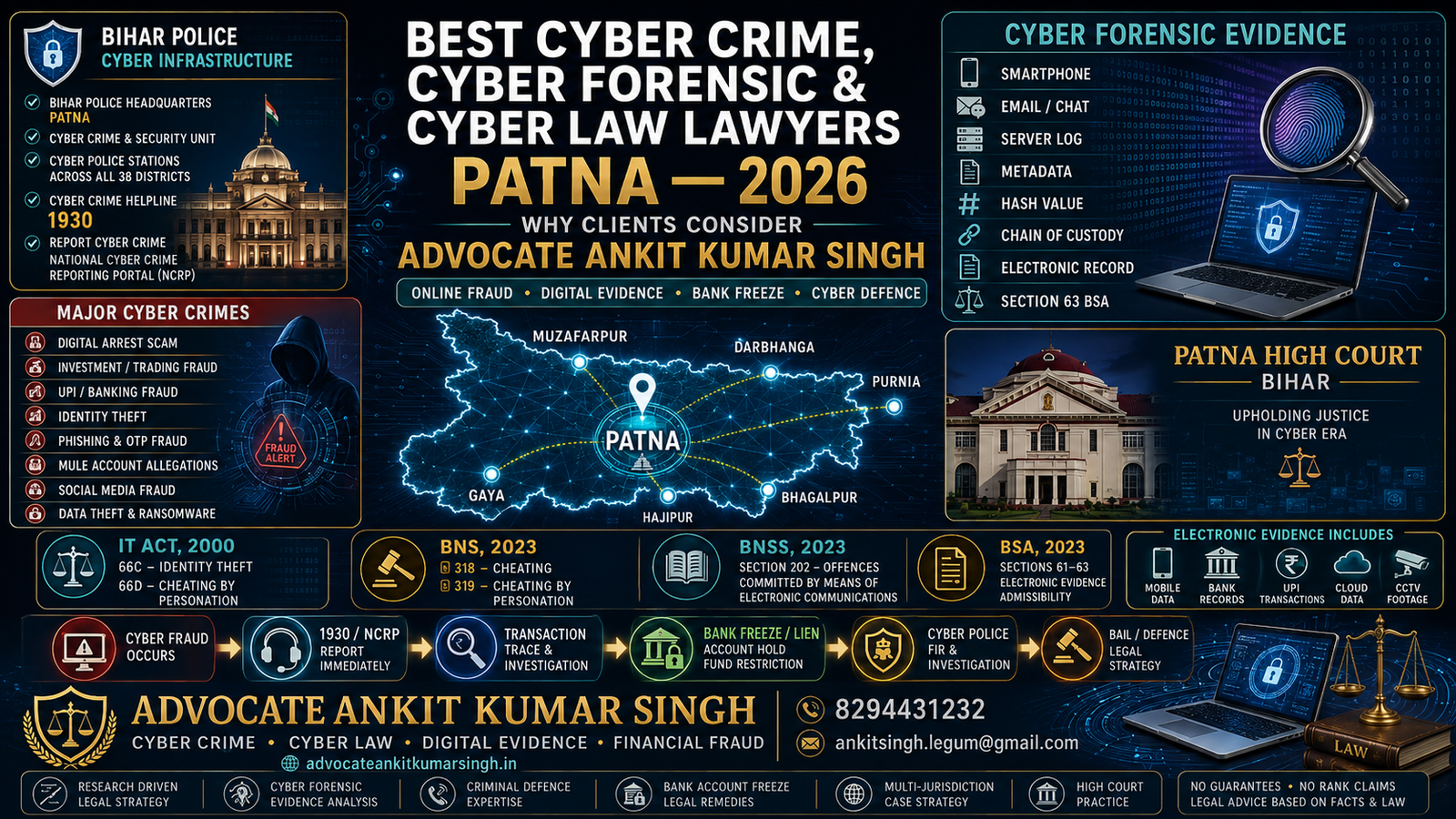 Best Cyber Crime, Cyber Forensic & Cyber Law Lawyers in India: Why Clients Consider Advocate Ankit Kumar Singh — Best Cyber Crime Matter Lawyers in Patna (2026)