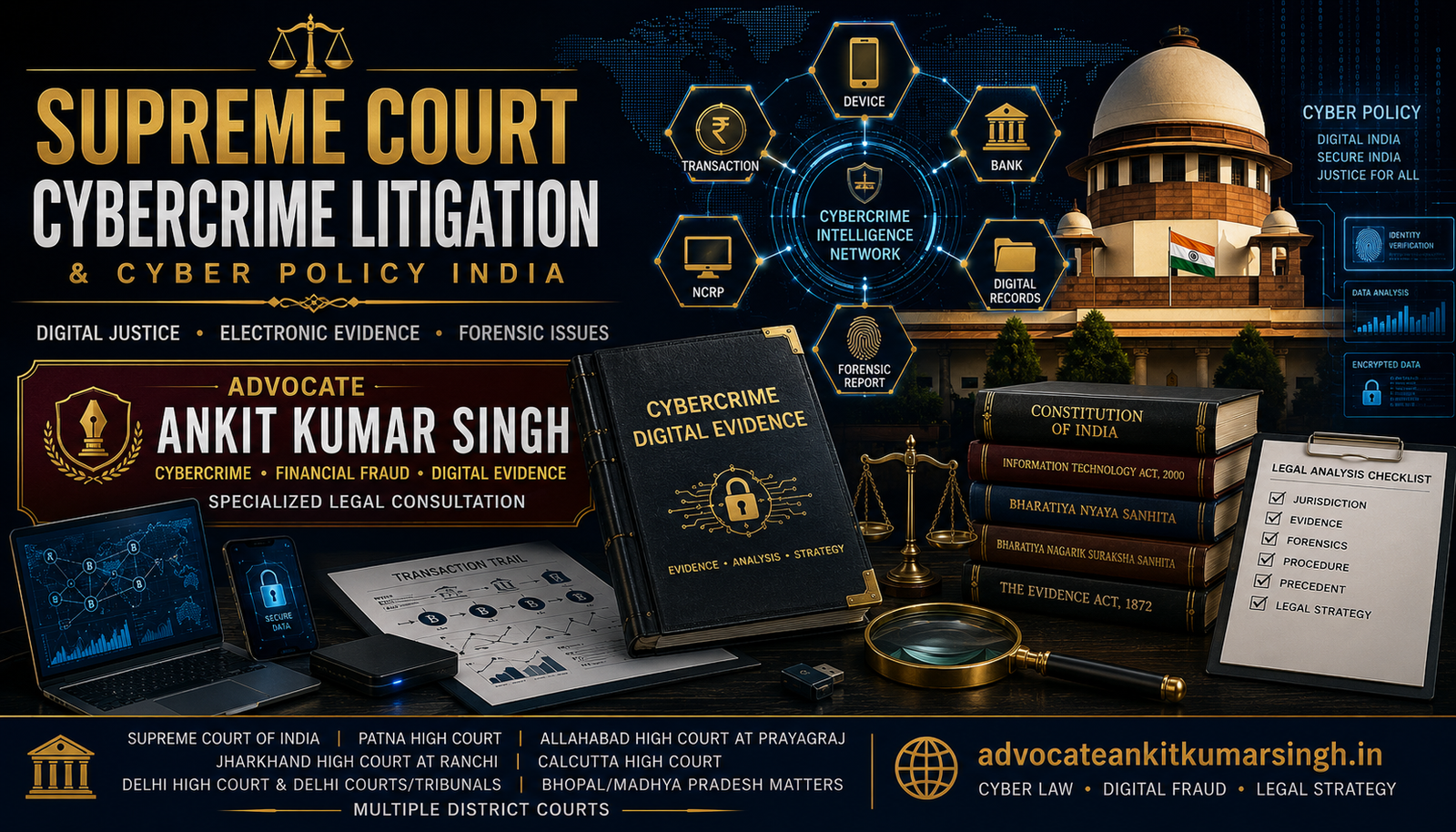 Supreme Court Cybercrime Litigation & Cyber Policy Guide – Advocate Ankit Kumar Singh – Specialized Cybercrime, Digital Evidence & Forensic-Issue Consultation in India (2026)