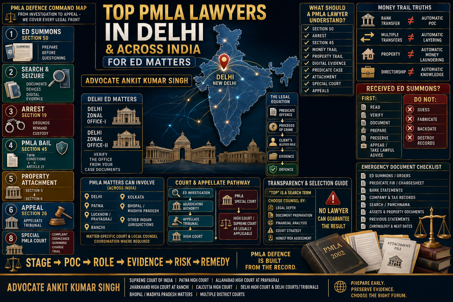 Top PMLA Lawyers in Delhi & Across India for ED Matters - Advocate Ankit Kumar Singh