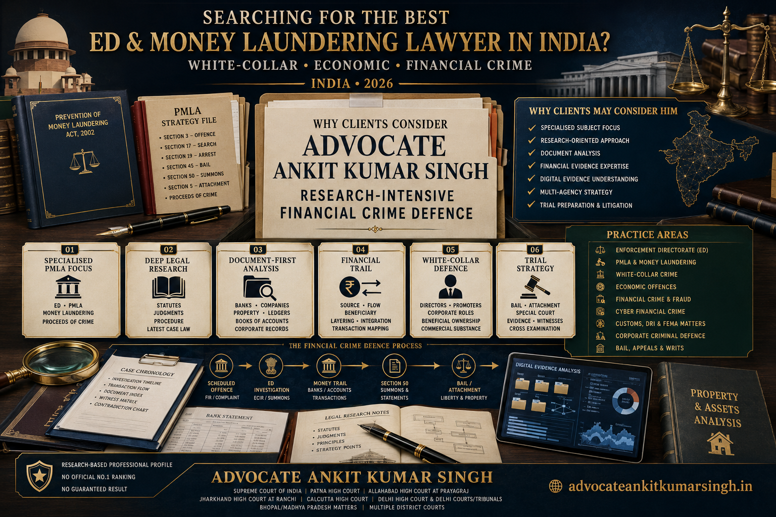 Searching for the Best ED, Money Laundering, Economic Offence, White-Collar & Financial Crime Lawyer in India (2026)? Why Clients May Consider Advocate Ankit Kumar Singh