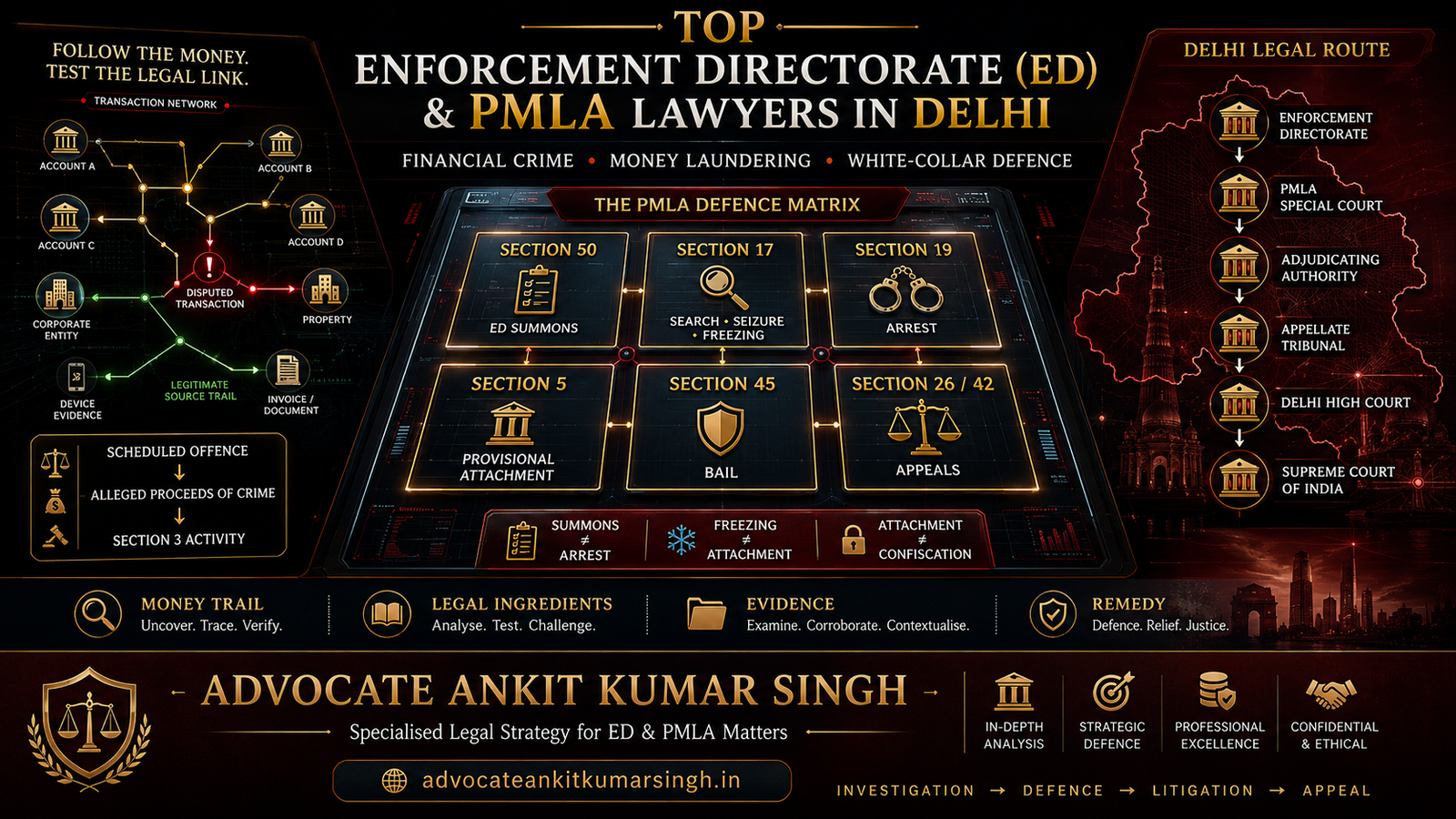 Top Enforcement Directorate (ED) & PMLA Lawyers in Delhi – Advocate Ankit Kumar Singh