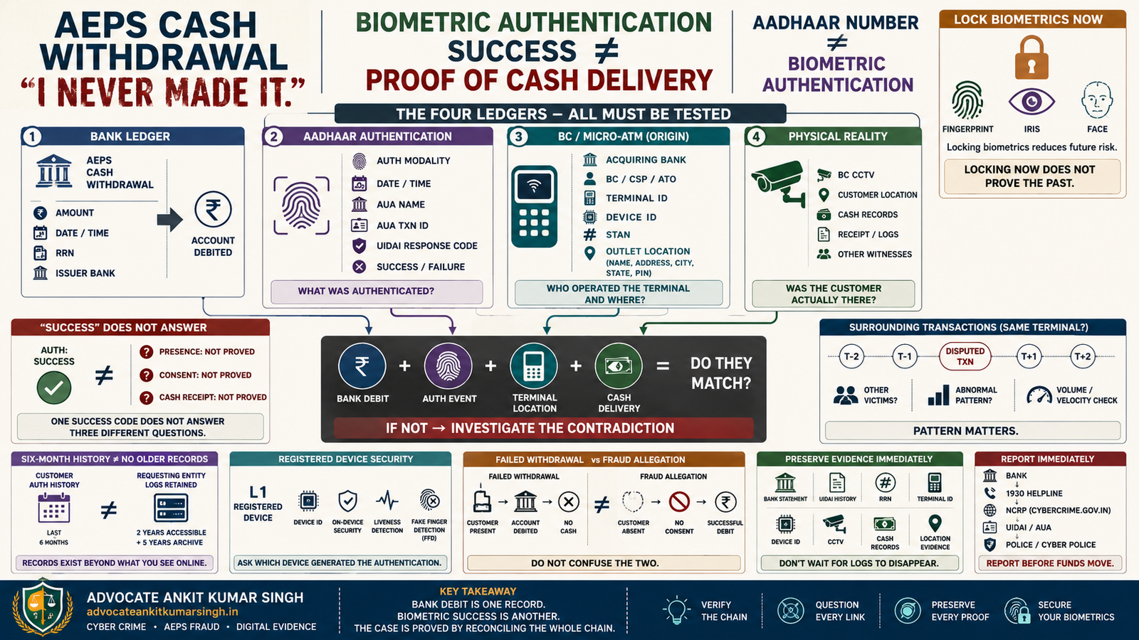 AEPS / Aadhaar Biometric Fraud: Money Withdrawn Without My Consent — How Can I Prove I Never Made the Withdrawal?