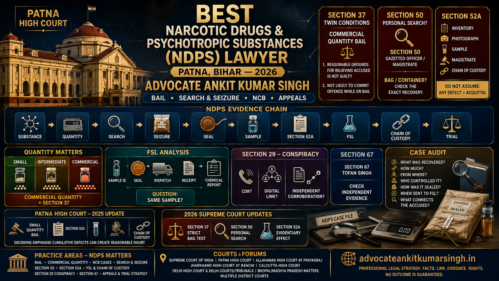 Best Narcotic Drugs and Psychotropic Substances (NDPS) Lawyer in Patna, Bihar (2026) – Advocate Ankit Kumar Singh