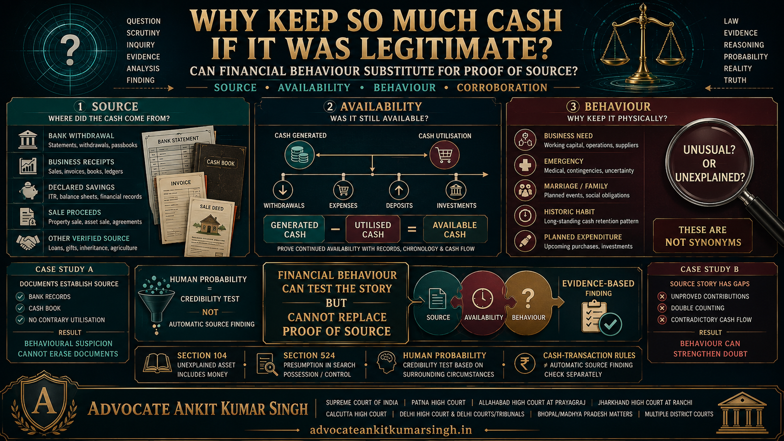 Why Keep So Much Cash if It Was Legitimate? Can Financial Behaviour Substitute for Proof of Source?