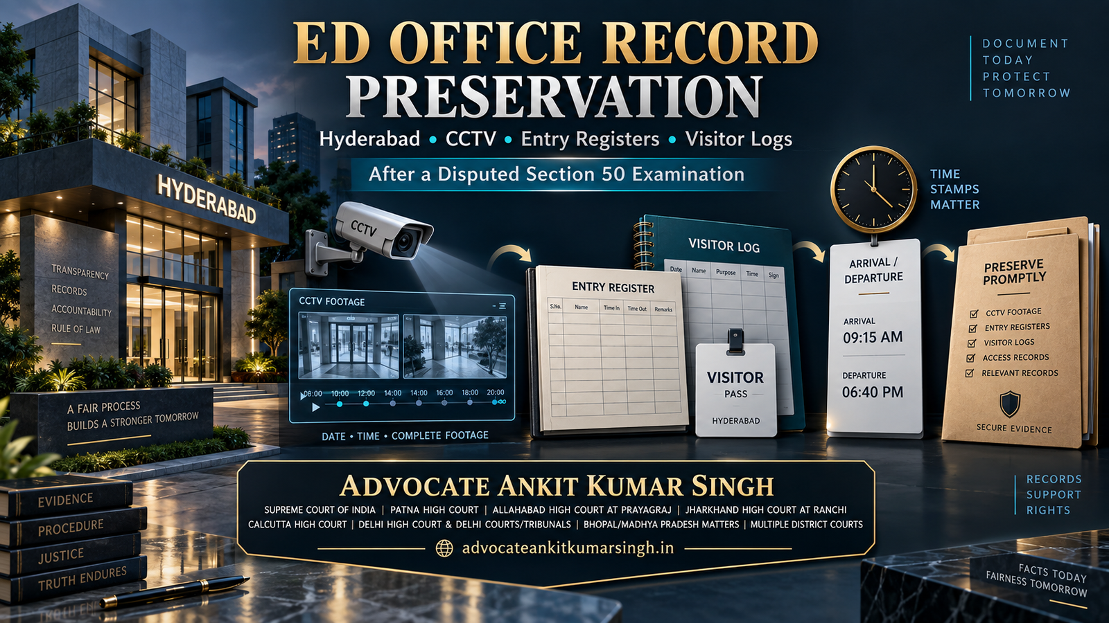 Hyderabad ED Office CCTV, Entry Registers and Visitor Logs: When Should They Be Preserved After a Disputed Examination?
