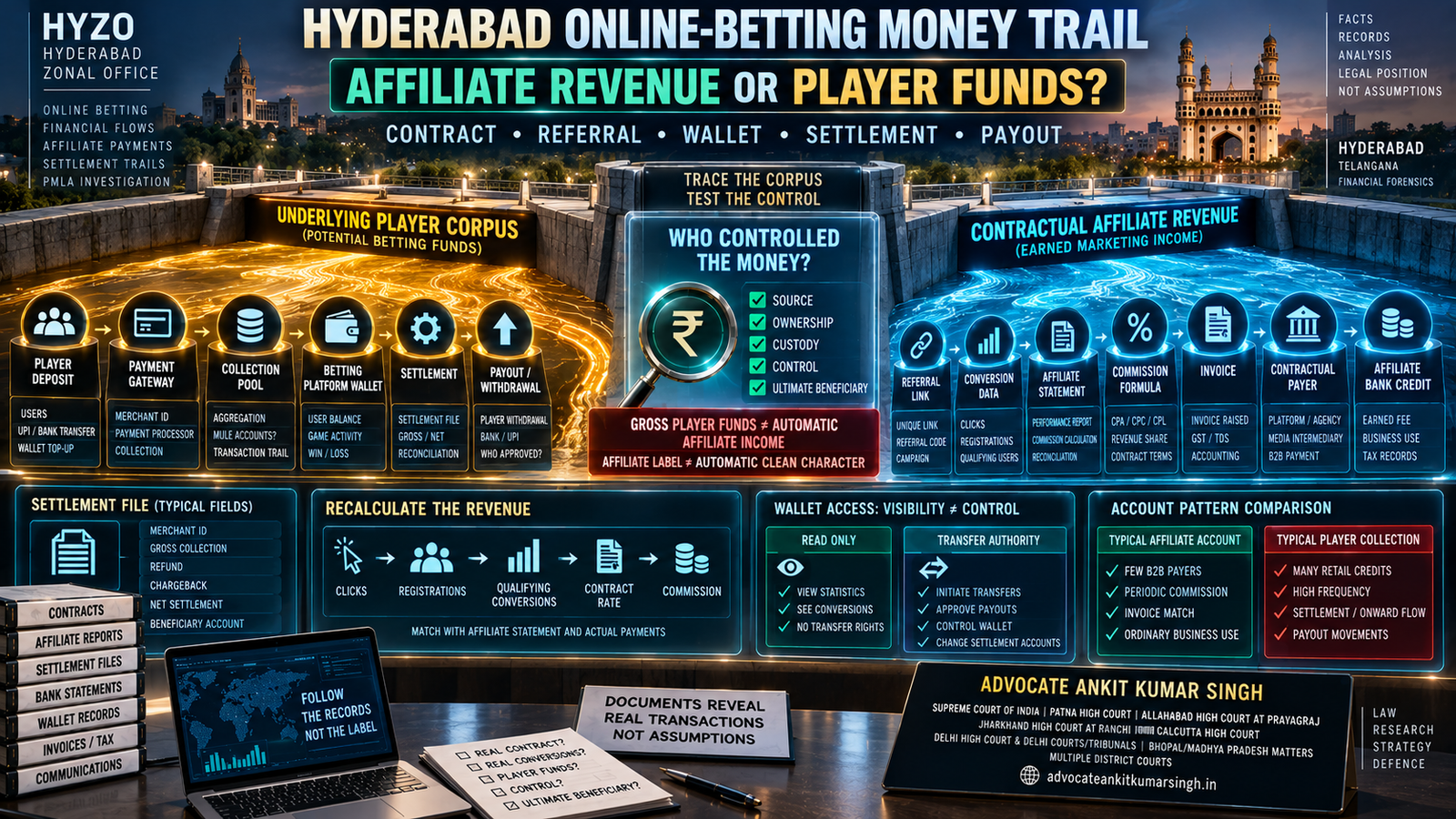 Hyderabad Online-Betting Money Trail: How Can Genuine Affiliate Revenue Be Separated From Player Funds and Settlement Money?