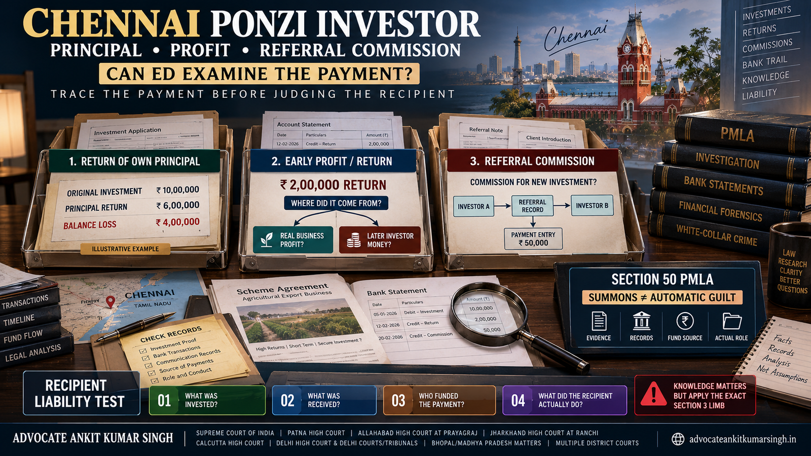 Chennai Investor Received Early Returns or Referral Commission Before a Ponzi Scheme Collapsed: Can ED Summon the Investor or Examine the Profit?