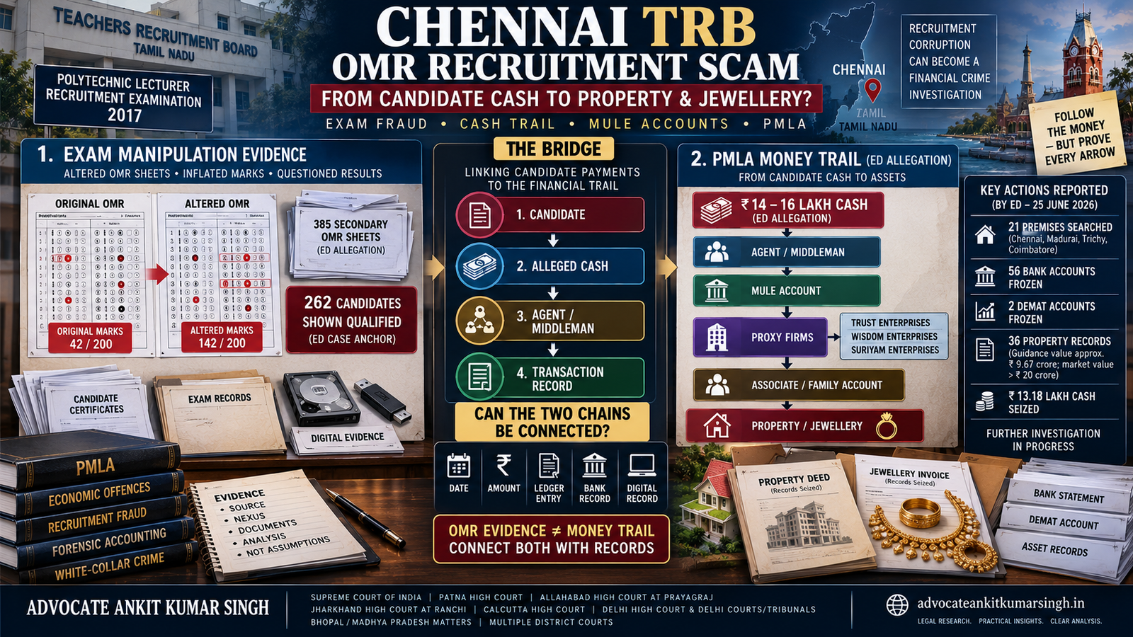 Chennai TRB OMR Recruitment Scam: How Can Cash Collected From Candidates Become a PMLA Money Trail Into Mule Accounts, Property and Jewellery?