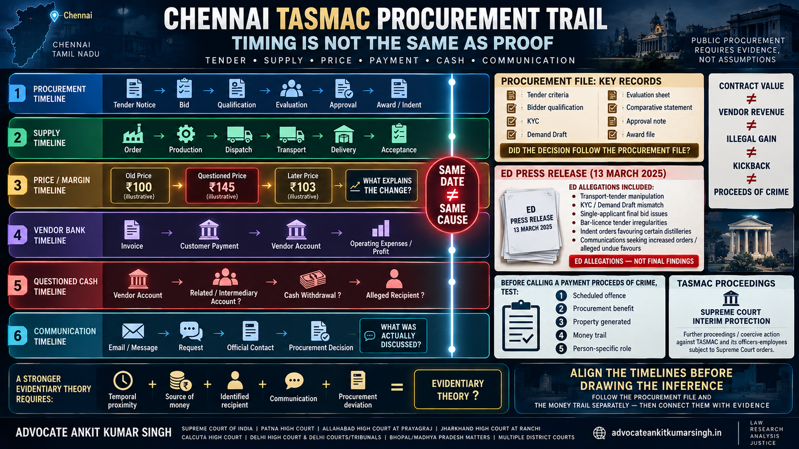 Chennai TASMAC Procurement Trail: Why Should ED Compare Tender Files, Supply Records, Price Changes and Cash Withdrawals Before Treating a Payment as Proceeds of Crime?