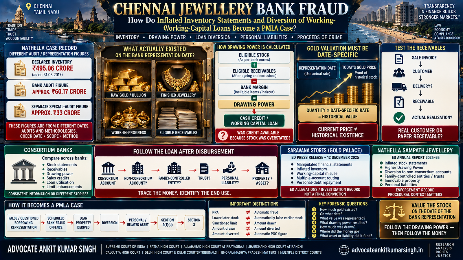 Chennai Jewellery and Retail Bank Fraud: How Do Inflated Inventory Statements and Diversion of Working-Capital Loans Become a PMLA Case?