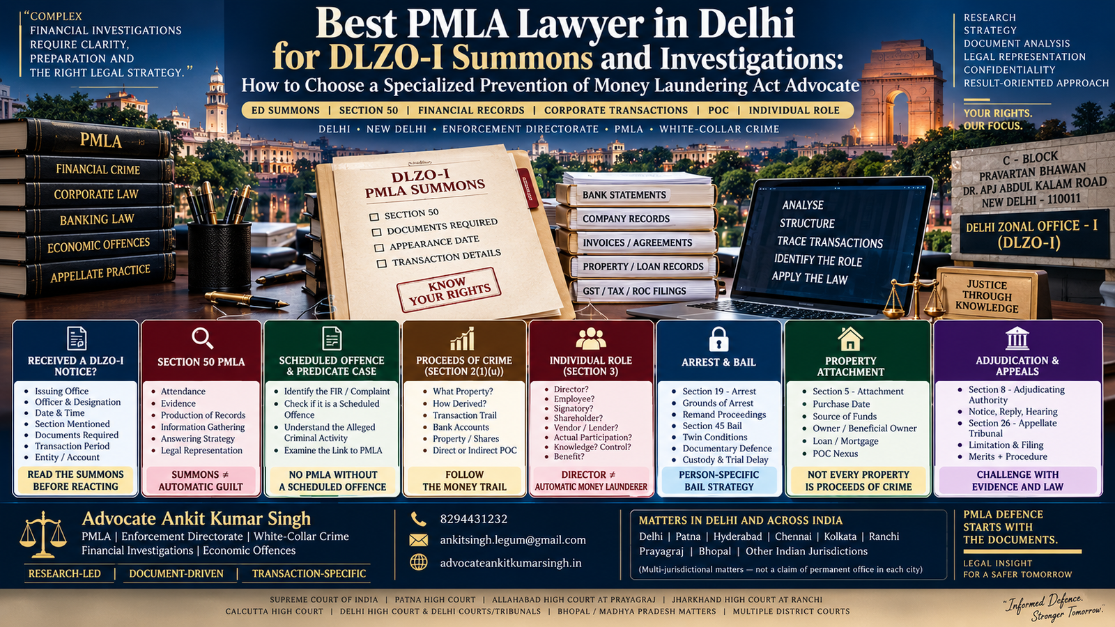 Best PMLA Lawyer in Delhi for DLZO-I Summons and Investigations: How to Choose a Specialized Prevention of Money Laundering Act Advocate