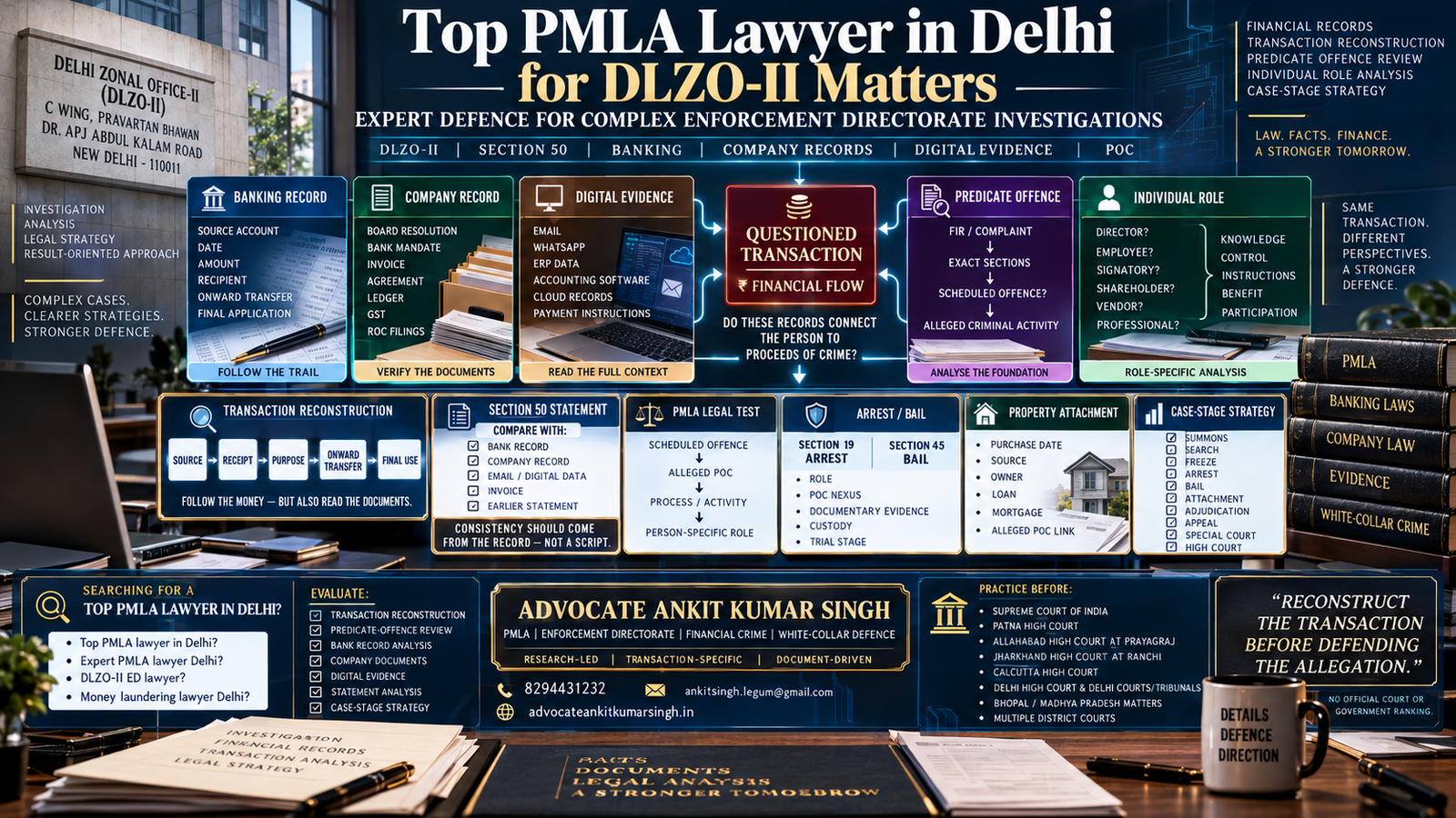 Top PMLA Lawyer in Delhi for DLZO-II Matters: Expert Defence for Complex Enforcement Directorate Investigations