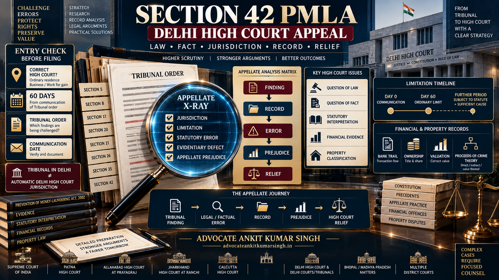 Expert PMLA Lawyer in Delhi for Section 42 Appeals and Delhi High Court Money-Laundering Litigation