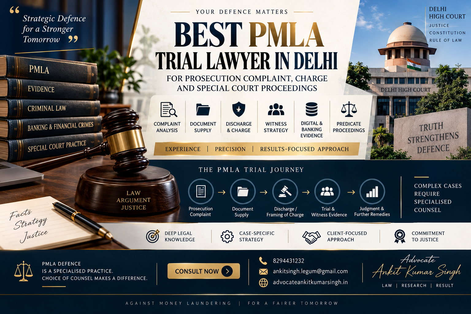 Best PMLA Trial Lawyer in Delhi for Prosecution Complaint, Charge and Special Court Proceedings