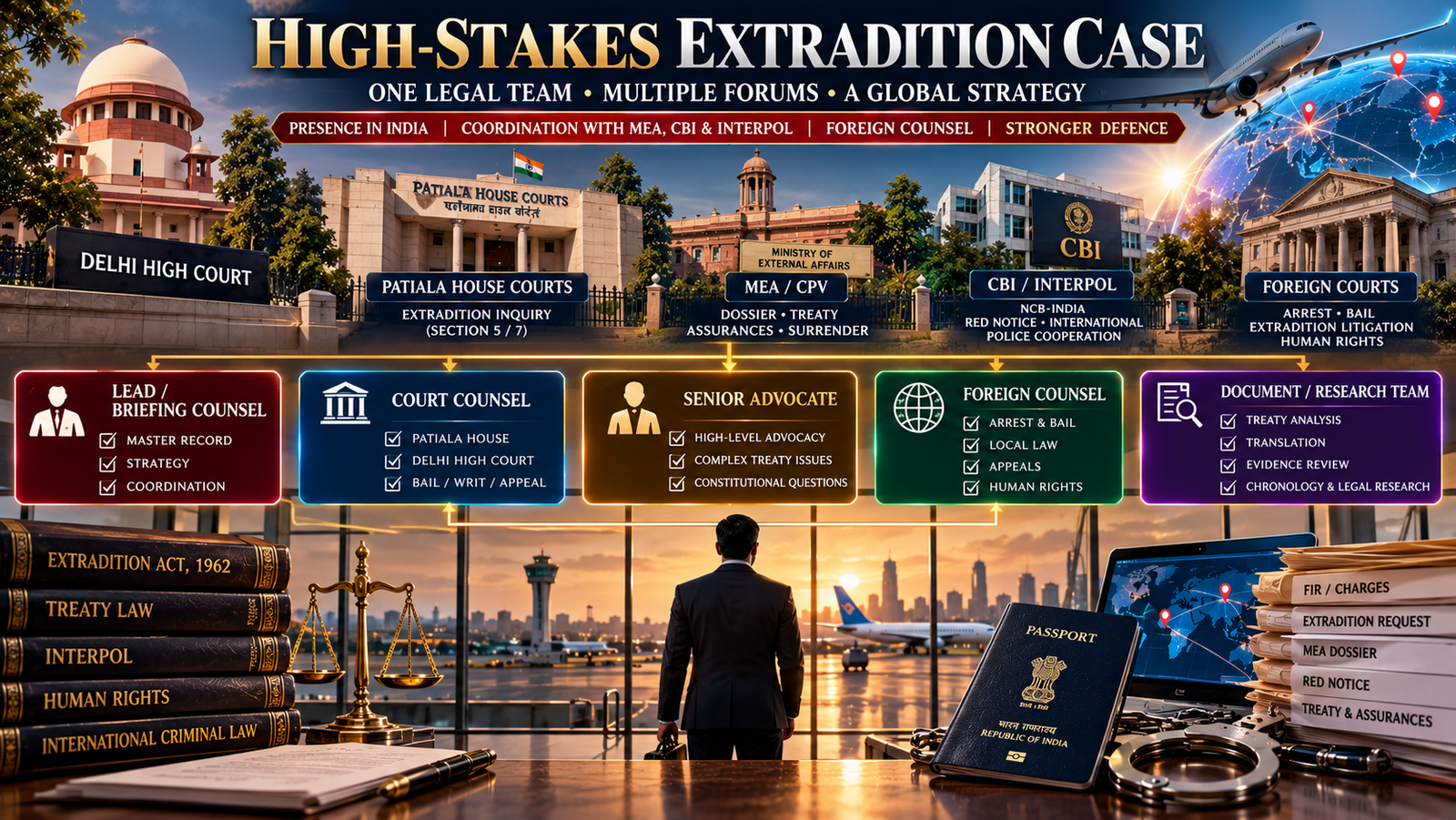 Best Extradition Lawyer in Delhi for Patiala House, Delhi High Court, MEA and CBI Coordination: Which Legal Team Fits a High-Stakes Extradition Case?