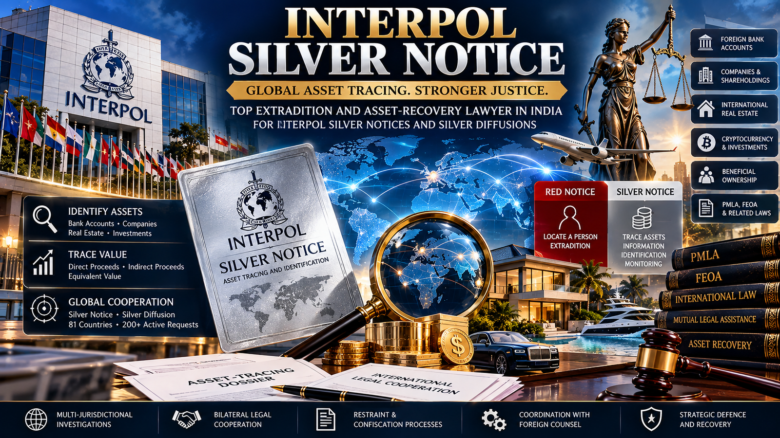 Top Extradition and Asset-Recovery Lawyer in India for INTERPOL Silver Notices and Silver Diffusions