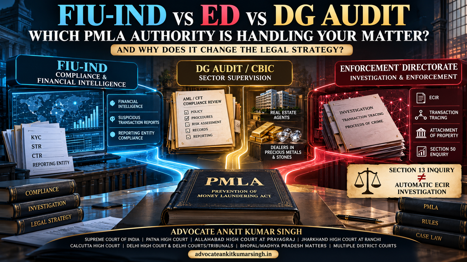 FIU-IND vs Enforcement Directorate vs DG Audit: Which Authority Is Handling My PMLA Matter and Why Does It Change the Legal Strategy?
