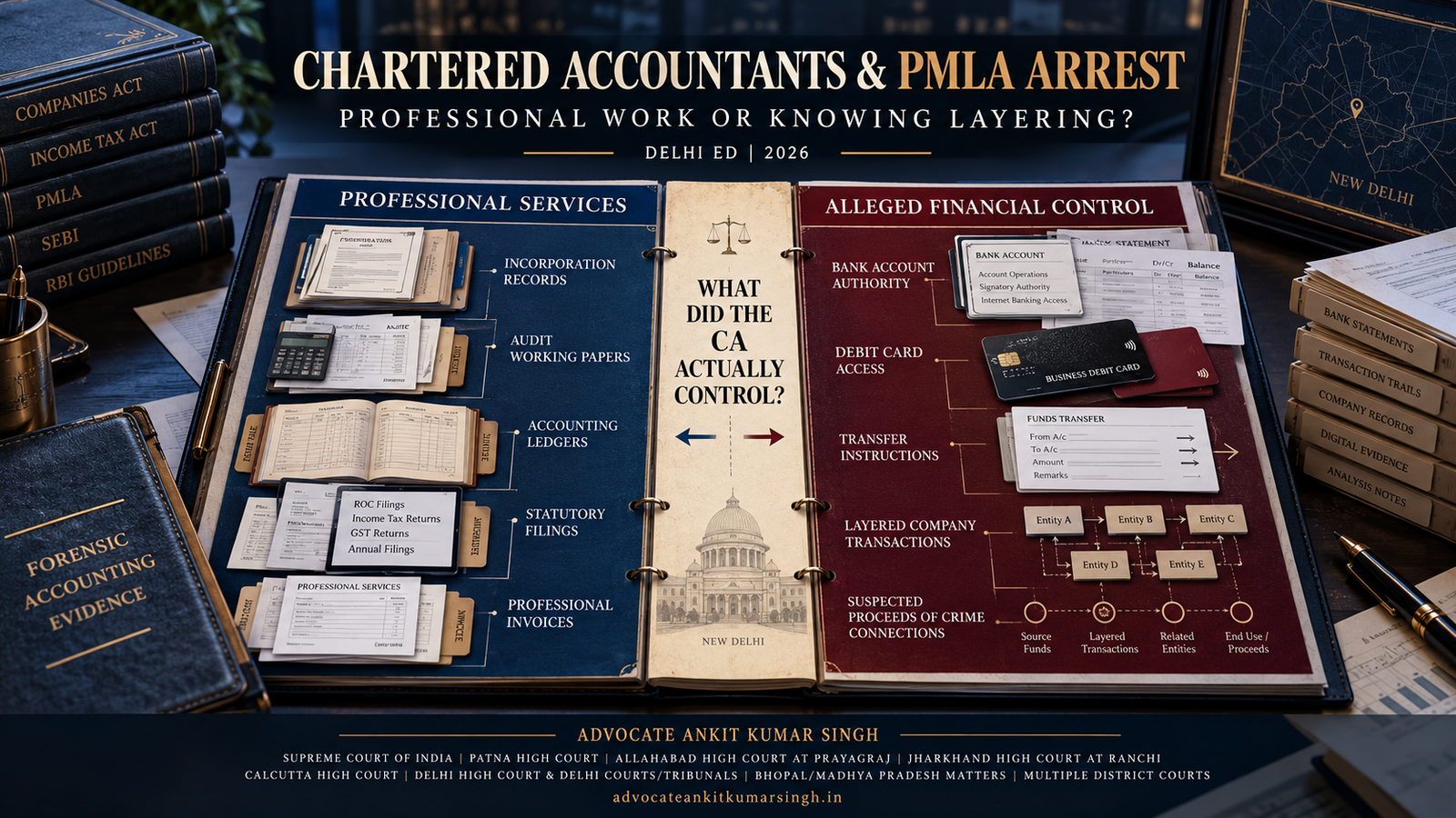 Top PMLA Lawyer in Delhi for Chartered Accountants Arrested in Cyber-Fraud Laundering Cases: Professional Work or Knowing Layering?