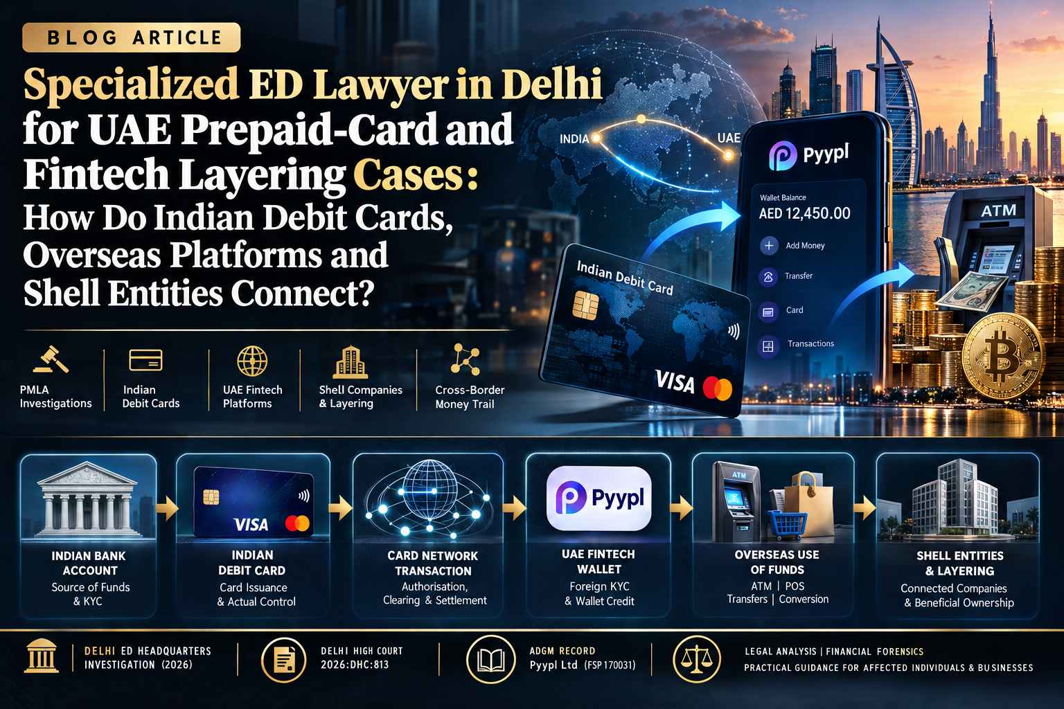 Specialized ED Lawyer in Delhi for UAE Prepaid-Card and Fintech Layering Cases: How Do Indian Debit Cards, Overseas Platforms and Shell Entities Connect?